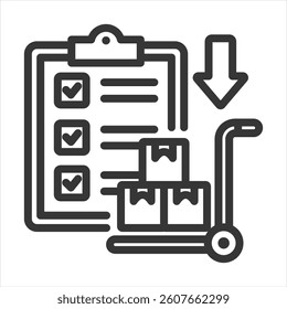 Order Fulfillment Outline Icon Vector Illustration