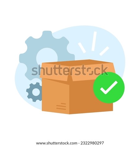 order has been received, product is currently being packaged, in process concept illustration flat design vector eps10. modern graphic element for landing page ui, infographic, icon