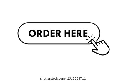 Order here design logo template illustration