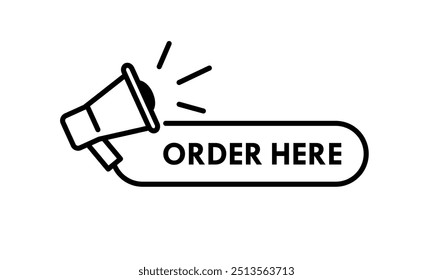 Order here design logo template illustration