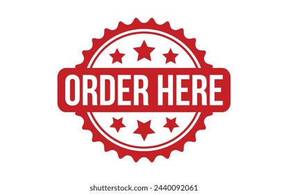 Order Here rubber grunge stamp seal vector