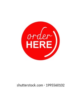 Order here sign logo design vector template