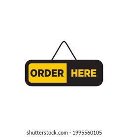 Order here sign logo design vector template