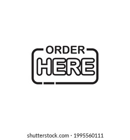 Order here sign logo design vector template