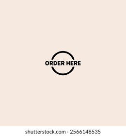 Order here sign logo icon flat vector design.