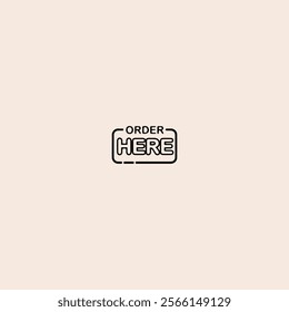 Order here sign logo icon flat vector design.