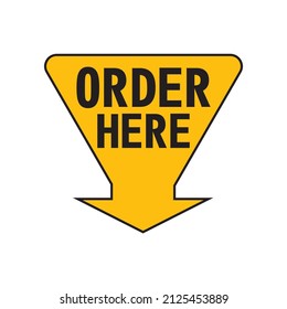 Order Here Sign Symbol Vector Illustration