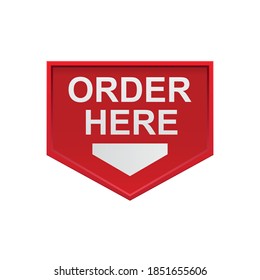 Order here sign vector illustration isolated on white background 