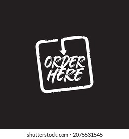 Order here symbol vector logo design