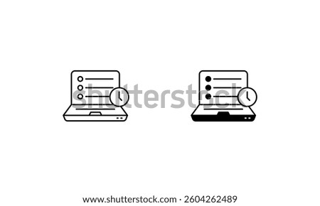 Order History icon set line and glyph vector illustration