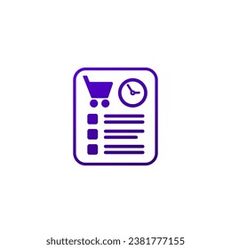 order history or last purchase icon on white svg
