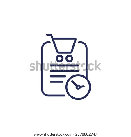 order history line icon, vector