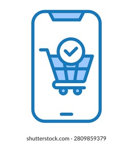 Order Icon Blue Dualtone Design Vector Illustration