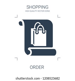 order icon. high quality filled order icon on white background. from shopping collection flat trendy vector order symbol. use for web and mobile