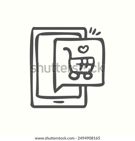order icon, isolated hand drawn icon theme ecommerce