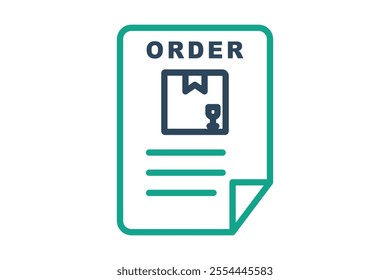 Order icon. line icon style. document with product. icon related to procurement. procurement management elements vector illustration