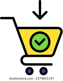 Order Icon Lineal Color Vector Illustration