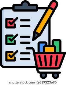 Order Icon Lineal Color Vector Illustration