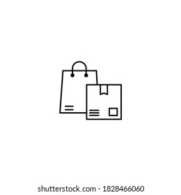 Icono de pedido. Icono de logística y entrega. Simple, plano, contorno, negro.
