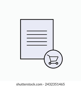 Order Icon. Purchase Note Symbol - Vector. 