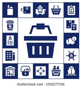 order icon set. 17 filled order icons.  Simple modern icons about  - Groceries, Take away, Register, Shopping basket, Shopping list, Delivery, Vpn, Postman, Room service, Move