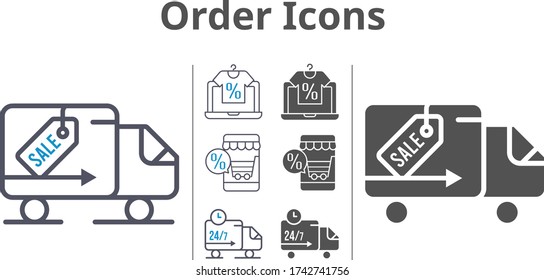 Order Icon Set Included Online Shop Stock Vector (Royalty Free ...
