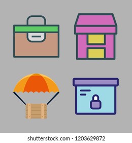 order icon set. vector set about delivery and box icons set.