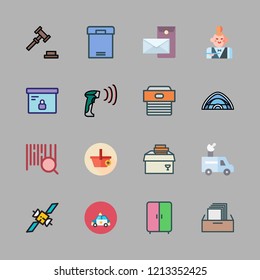 order icon set. vector set about wardrobe, tent, delivery and postal icons set.