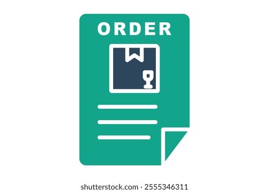 Order icon. solid icon style. document with product. icon related to procurement. procurement management elements vector illustration