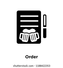 Order icon vector isolated on white background, logo concept of Order sign on transparent background, filled black symbol