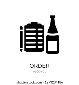 order icon vector on white background, order trendy filled icons from Alcohol collection, order simple element illustration