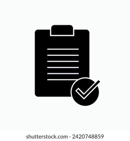 Order Icon. Verified List. Purchase Note Symbol - Vector.