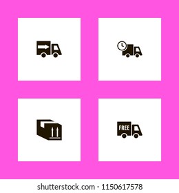 order icons. parcel box, free delivery and fast delivery truck vector icons set