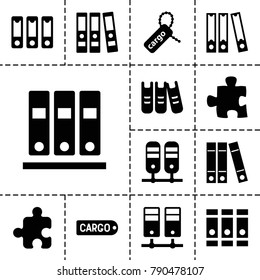 Order icons. set of 13 editable filled order icons such as binder, puzzle