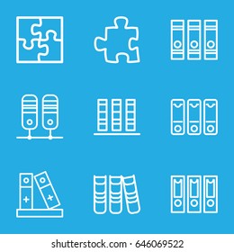 Order icons set. set of 9 order outline icons such as binder