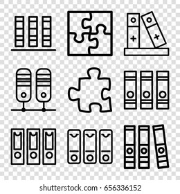 Order icons set. set of 9 order outline icons such as binder