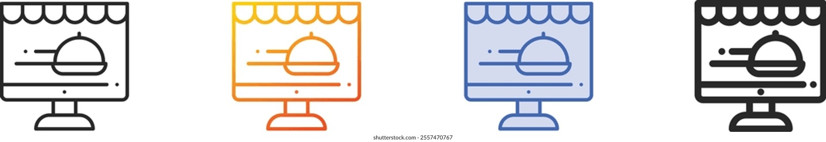 order icon.Thin Linear, Gradient, Blue Stroke and bold Style Design Isolated On White Background