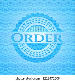 Order light blue water wave emblem.
