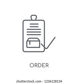 Order linear icon. Modern outline Order logo concept on white background from Delivery and logistics collection. Suitable for use on web apps, mobile apps and print media.