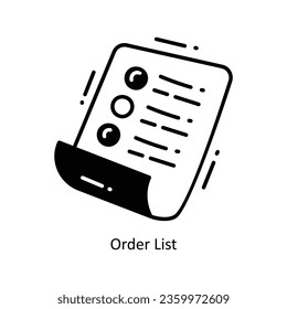 Order List doodle Icon Design illustration. Logistics and Delivery Symbol on White background EPS 10 File