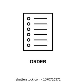 order in list icon. Element of simple web icon with name for mobile concept and web apps. Thin line order in list icon can be used for web and mobile on white background