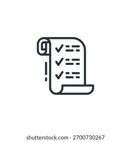 Estilo de contorno de icono de lista de pedidos