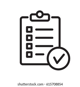 Order List line flat vector icon for mobile application, button and website design. Illustration isolated on white background. EPS 10 design, logo,  app, infographic.