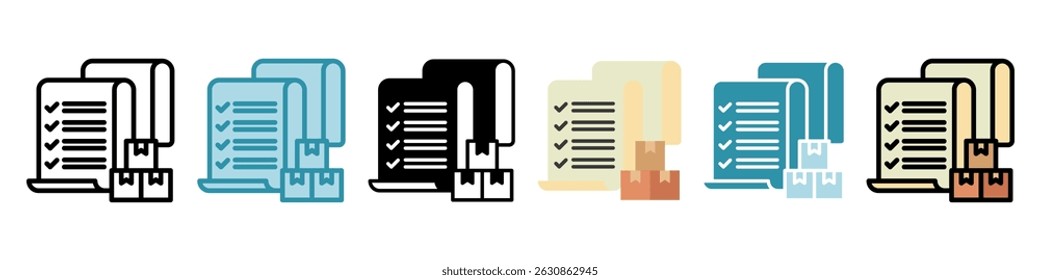 Order List multi style, mini illustration icon set. use for modern concept, print, UI, UX kit, web and app development. Vector related to sales, logistic and ecommerce