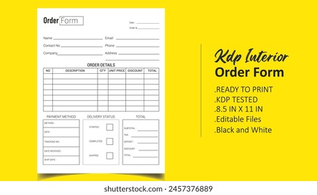 Order Logbook is Digital Printable Vector File 