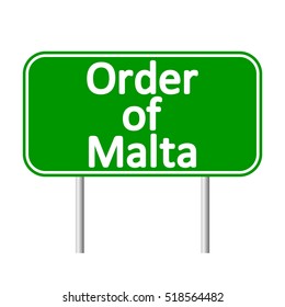 Order of Malta road sign isolated on white background.