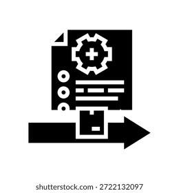 Vector de icono de glifo de gestión de pedidos. signo de gestión de pedidos. ilustración de símbolo aislado