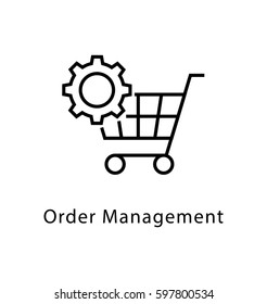 Order Management Vector Line Icon 