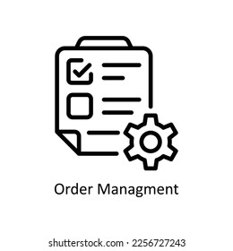 Order Management Vector Outline icon for your digital or print projects. stock illustration