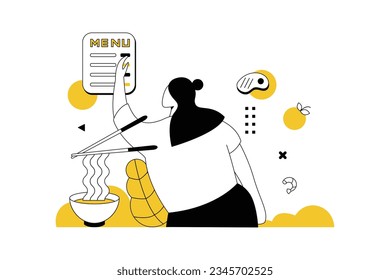 Order menu, Food Vectors Illustration Flat Line